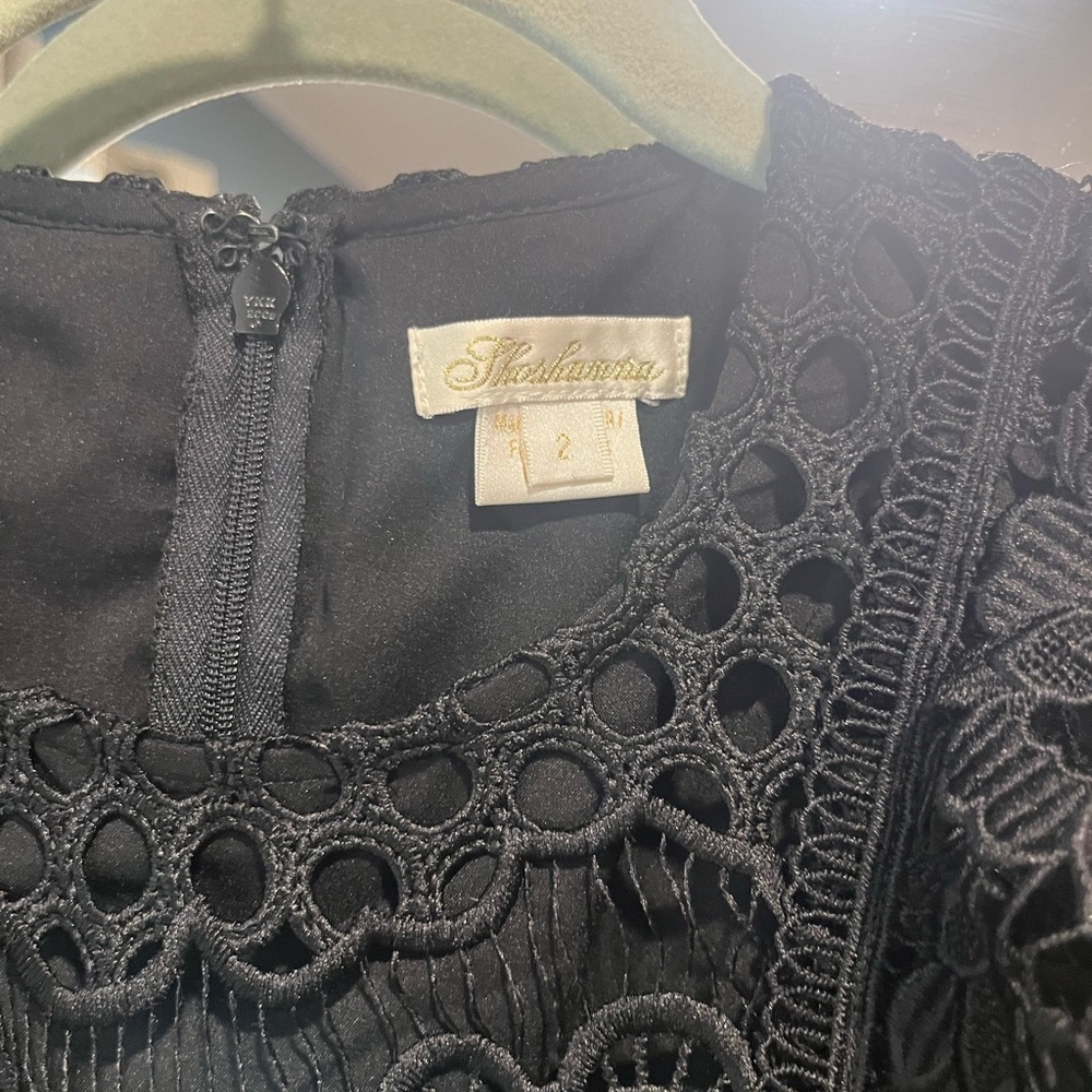 Shoshanna Elegant Black Crochet Midi Dress - Picture 3 of 11